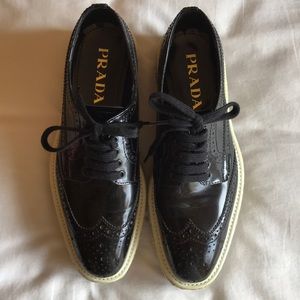 PRADA Black Oxford Espadrille sneakers 38